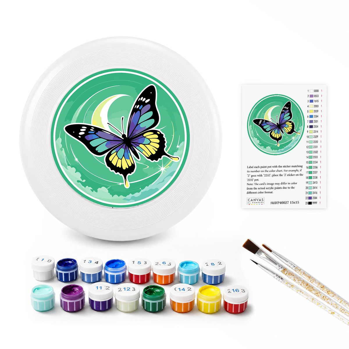 Moonlit Blue Butterfly (Paint by Numbers Flying Disc)