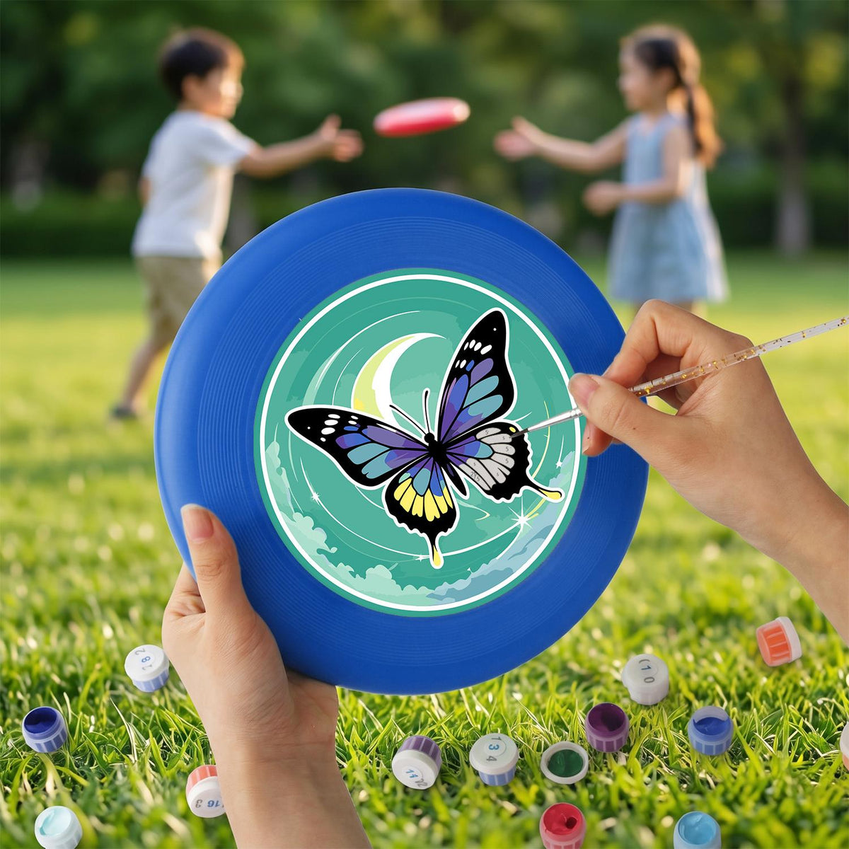 Moonlit Blue Butterfly (Paint by Numbers Flying Disc)