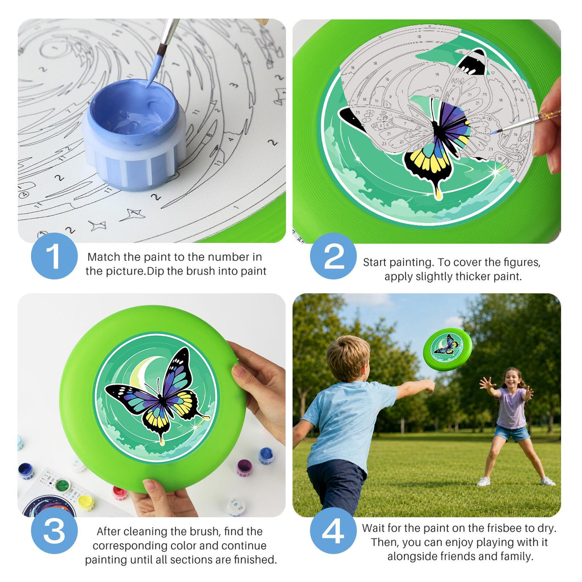 Moonlit Blue Butterfly (Paint by Numbers Flying Disc)