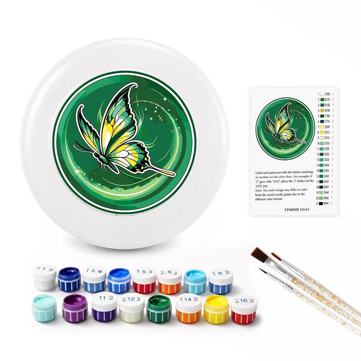 Butterfly on a Leaf (Paint by Numbers Flying Disc)