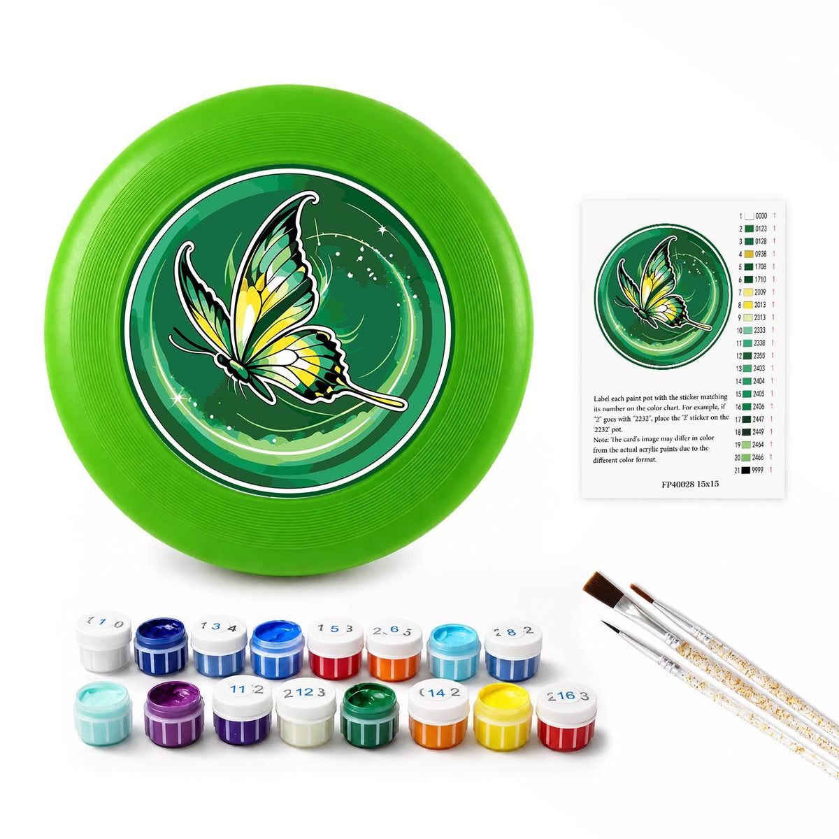 Butterfly on a Leaf (Paint by Numbers Flying Disc)