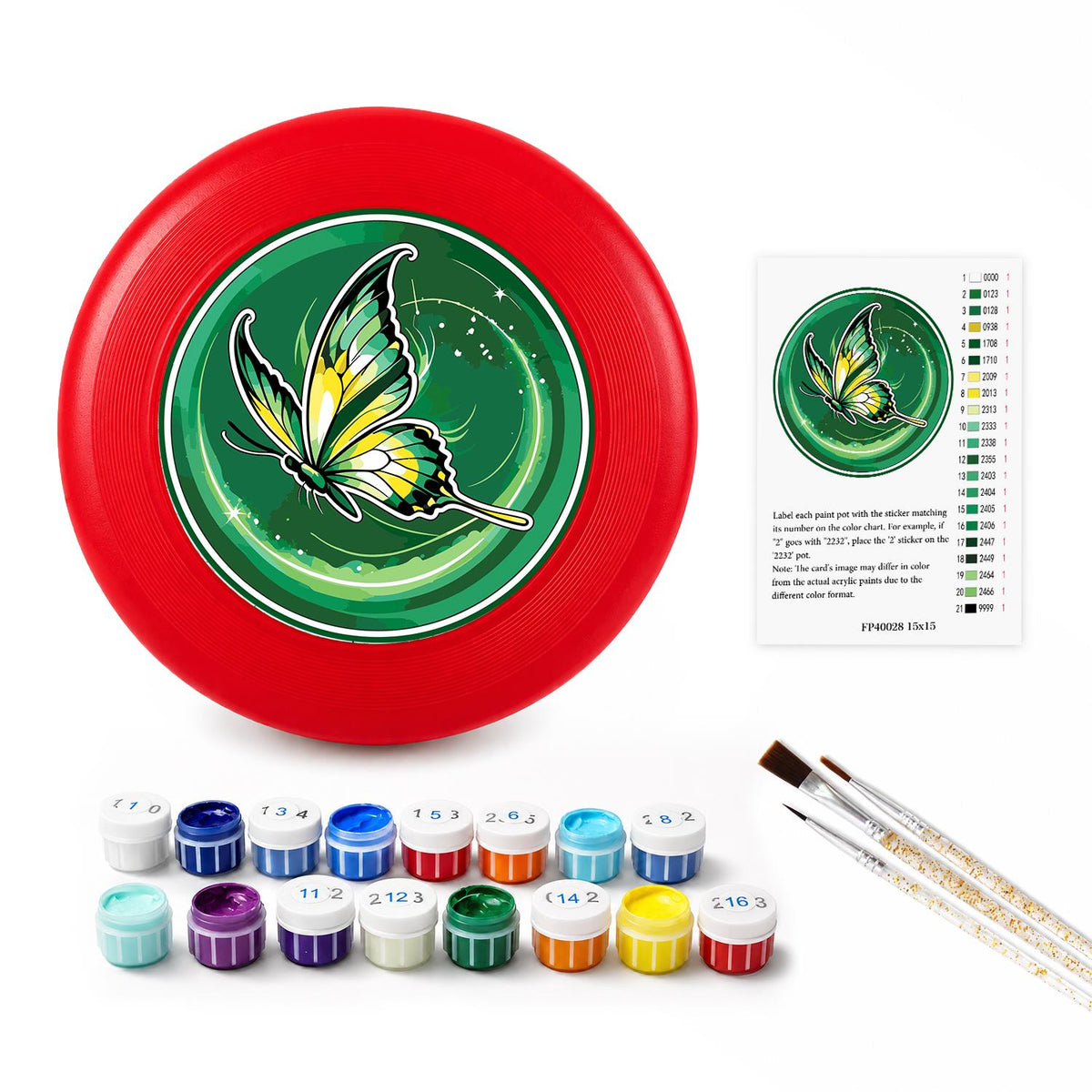 Butterfly on a Leaf (Paint by Numbers Flying Disc)