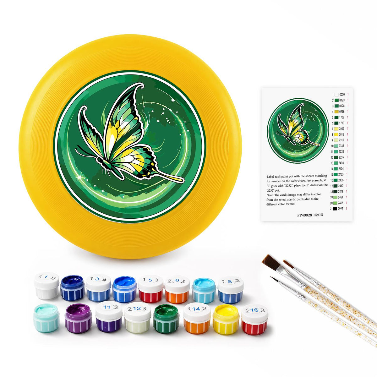 Butterfly on a Leaf (Paint by Numbers Flying Disc)