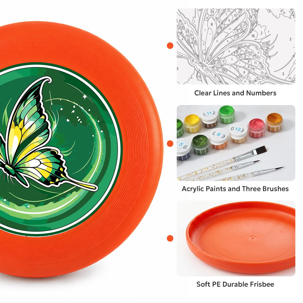Butterfly on a Leaf (Paint by Numbers Flying Disc)