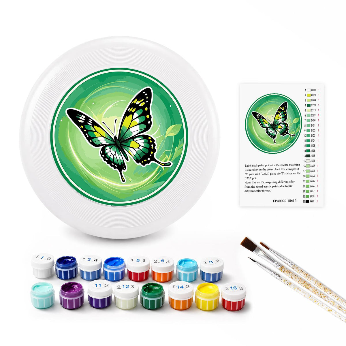Green Meadow Butterfly (Paint by Numbers Flying Disc)