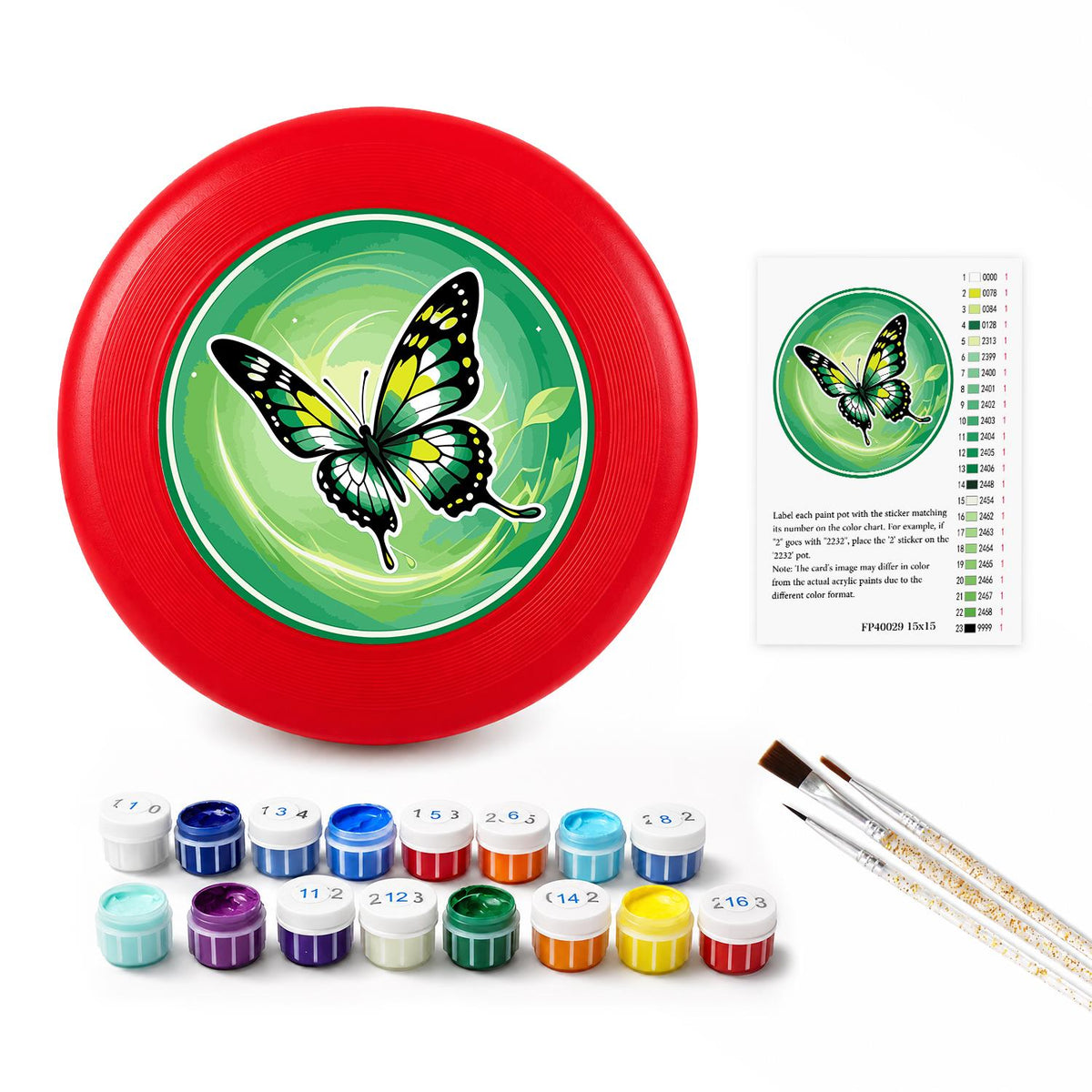 Green Meadow Butterfly (Paint by Numbers Flying Disc)