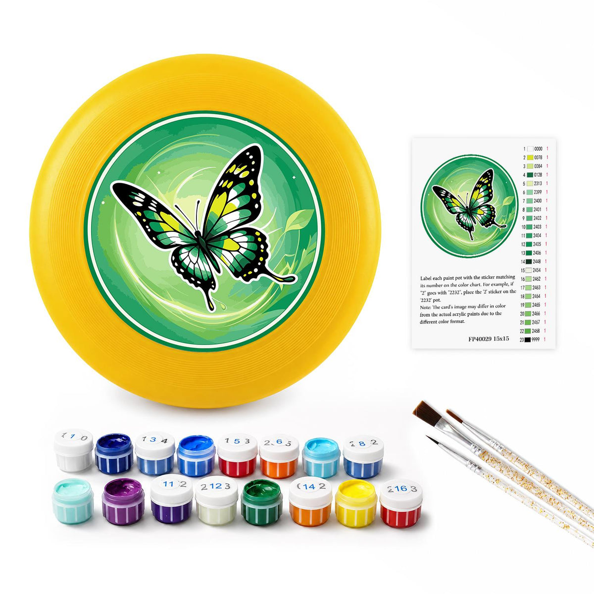 Green Meadow Butterfly (Paint by Numbers Flying Disc)