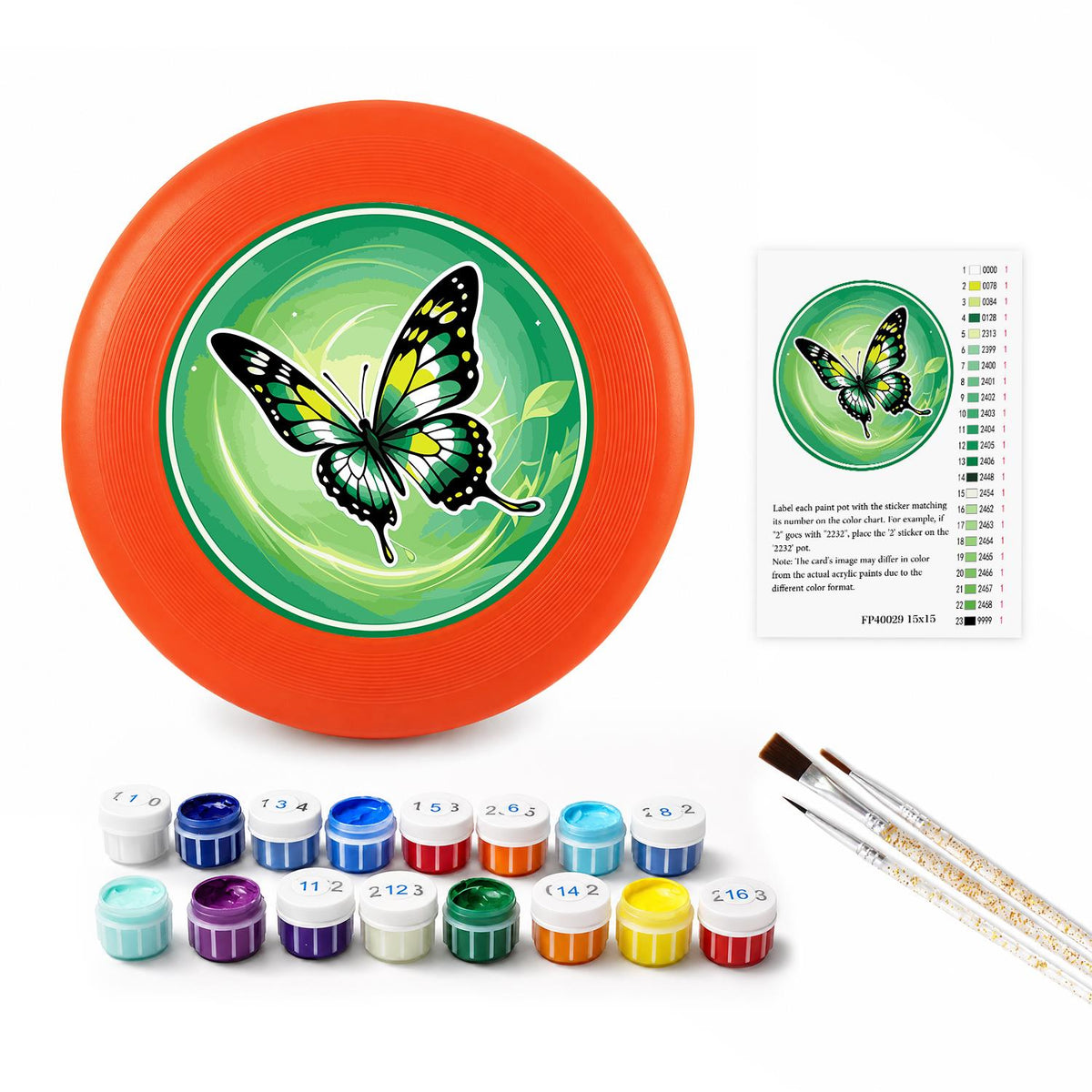 Green Meadow Butterfly (Paint by Numbers Flying Disc)