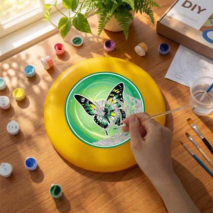Green Meadow Butterfly (Paint by Numbers Flying Disc)