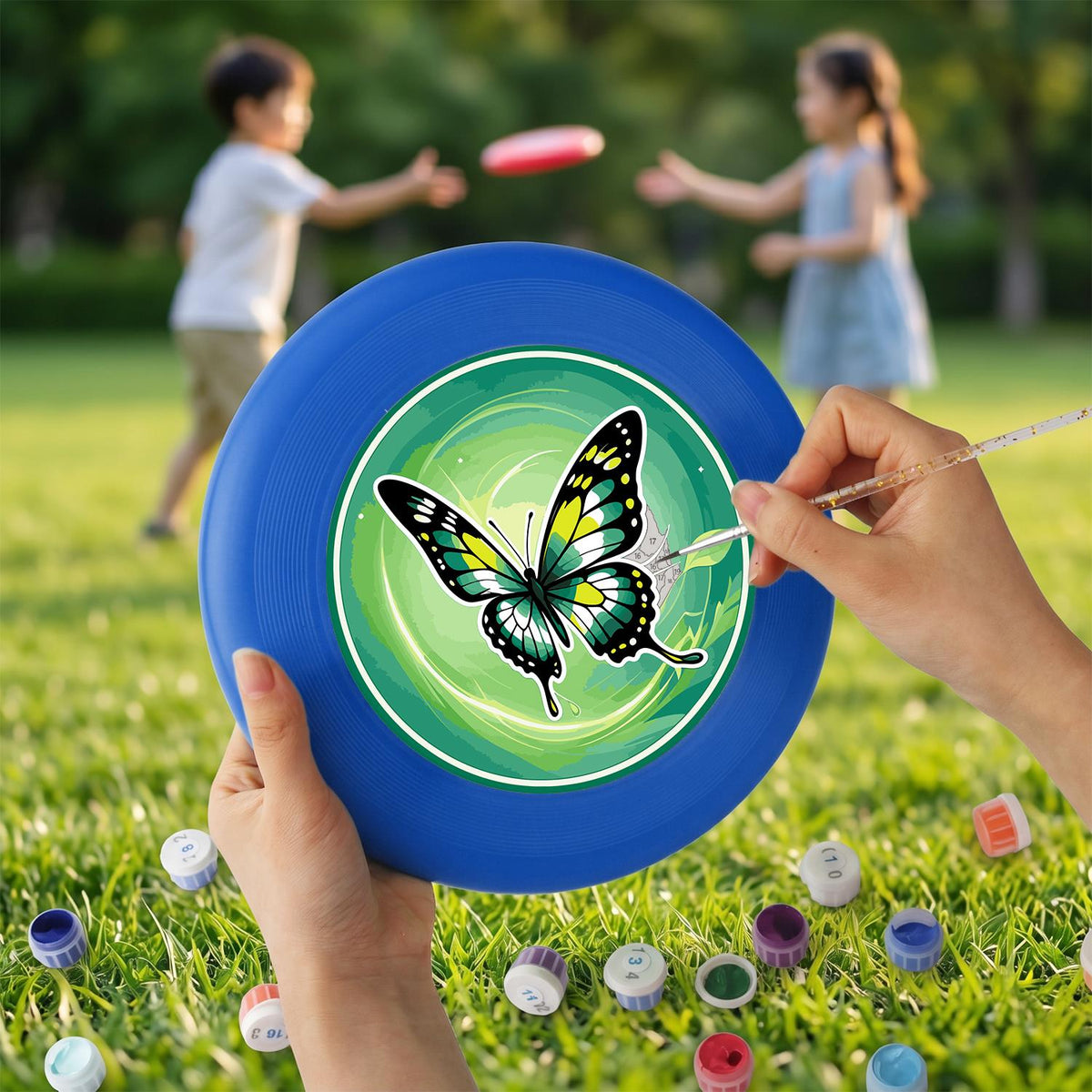 Green Meadow Butterfly (Paint by Numbers Flying Disc)