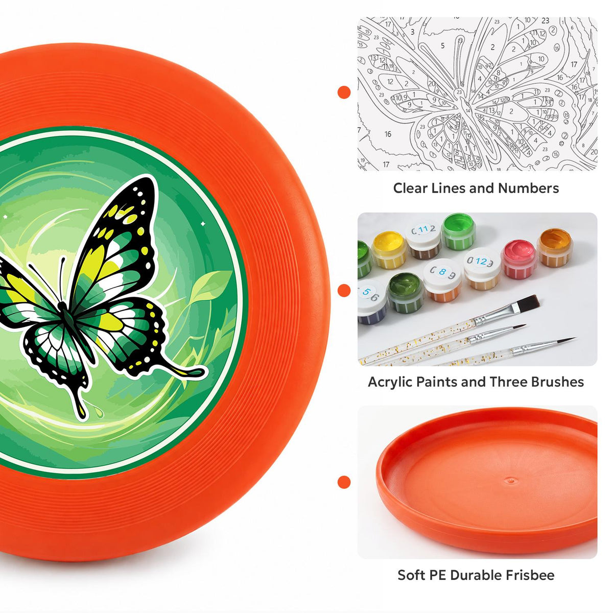 Green Meadow Butterfly (Paint by Numbers Flying Disc)