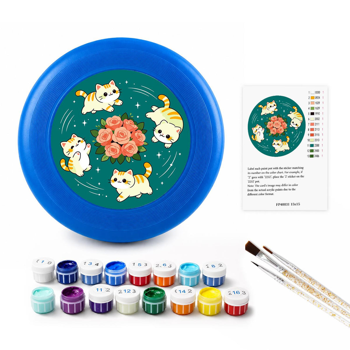 Cats and Peonies (Paint by Numbers Flying Disc)
