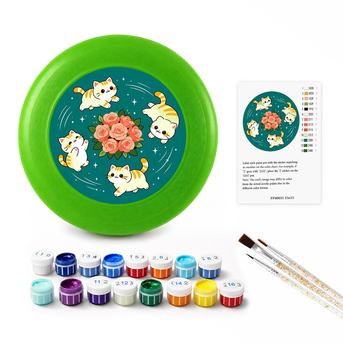 Cats and Peonies (Paint by Numbers Flying Disc)