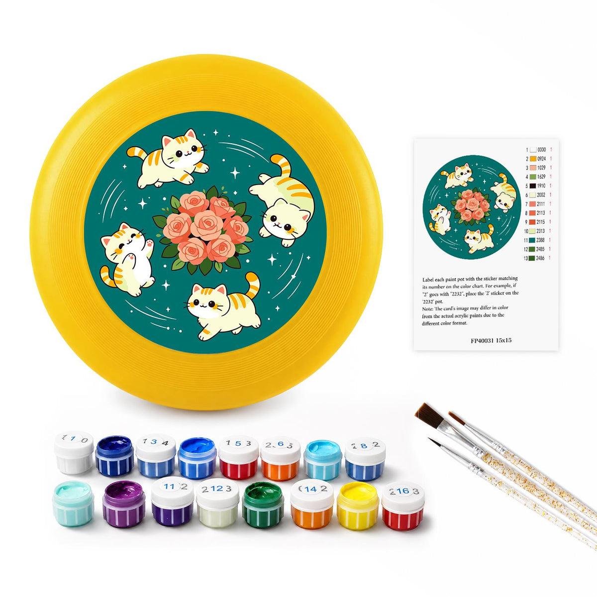 Cats and Peonies (Paint by Numbers Flying Disc)