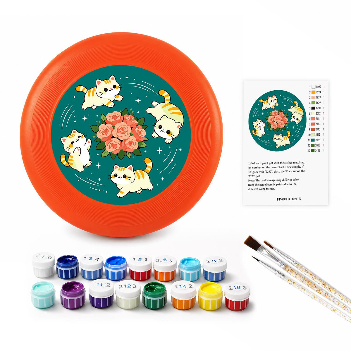 Cats and Peonies (Paint by Numbers Flying Disc)