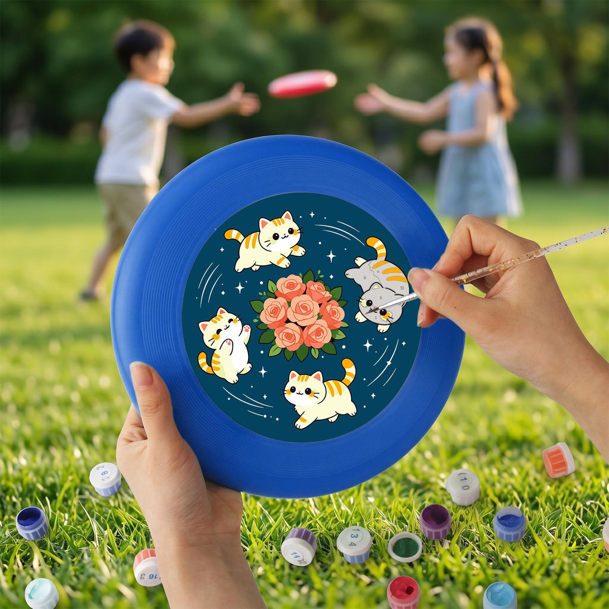 Cats and Peonies (Paint by Numbers Flying Disc)