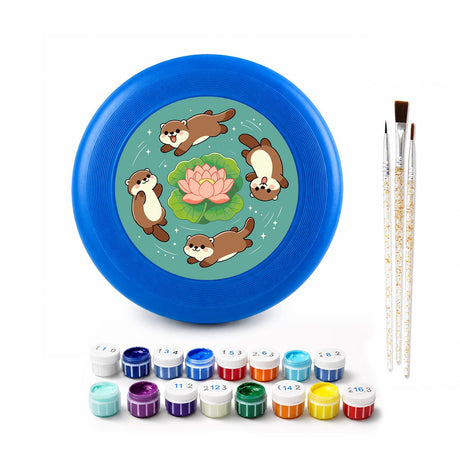 Otters and Lotus (Paint by Numbers Flying Disc)