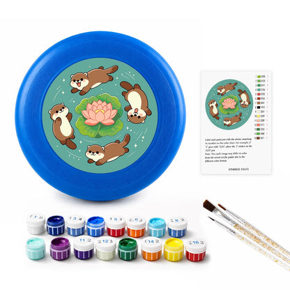 Otters and Lotus (Paint by Numbers Flying Disc)