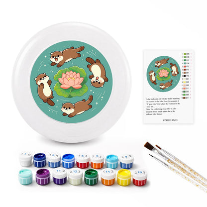 Otters and Lotus (Paint by Numbers Flying Disc)