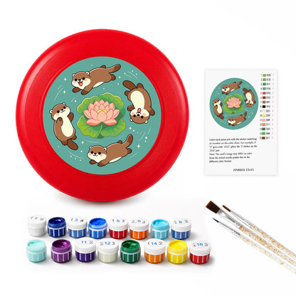 Otters and Lotus (Paint by Numbers Flying Disc)