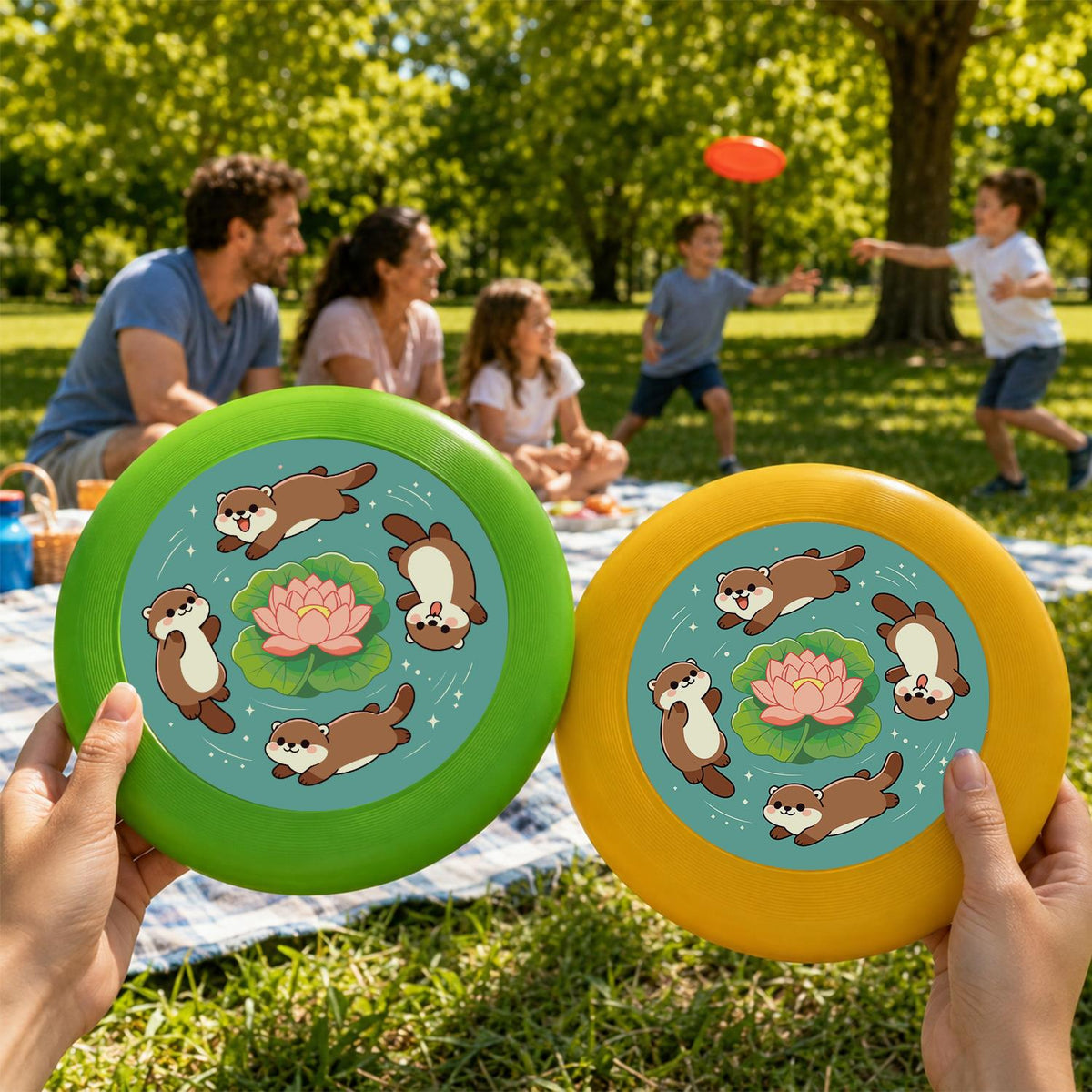 Otters and Lotus (Paint by Numbers Flying Disc)