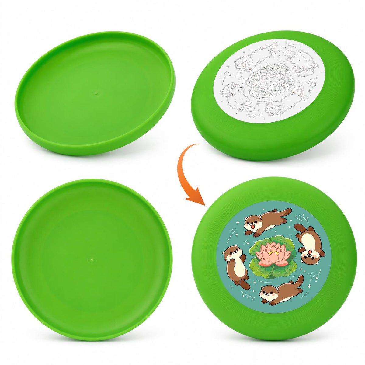 Otters and Lotus (Paint by Numbers Flying Disc)