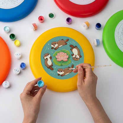Otters and Lotus (Paint by Numbers Flying Disc)
