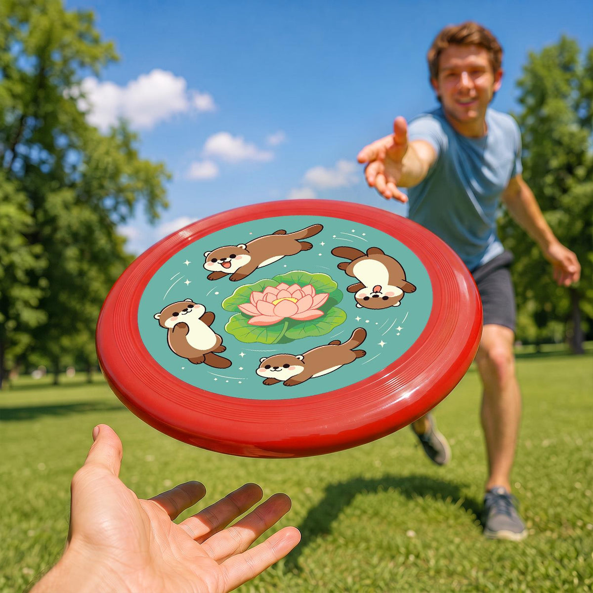 Otters and Lotus (Paint by Numbers Flying Disc)