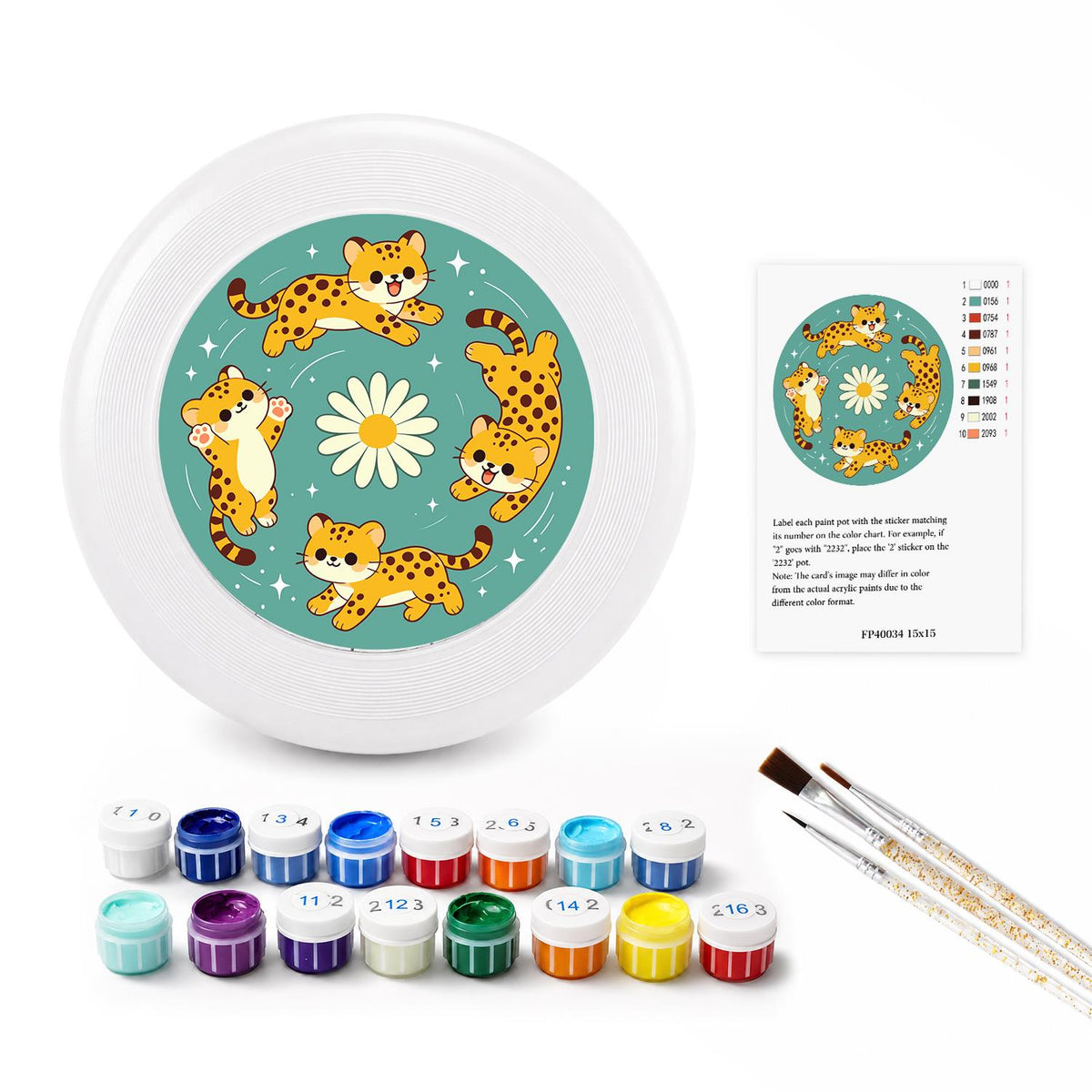 Tiger Daisy Circle (Paint by Numbers Flying Disc)