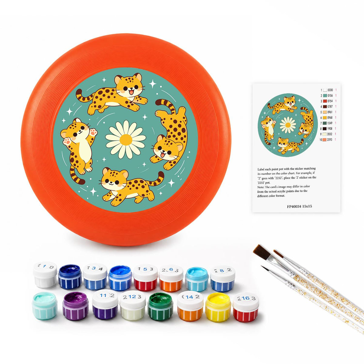 Tiger Daisy Circle (Paint by Numbers Flying Disc)