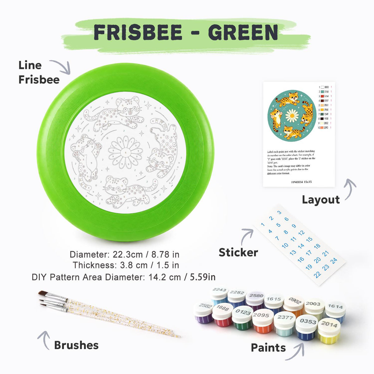 Tiger Daisy Circle (Paint by Numbers Flying Disc)