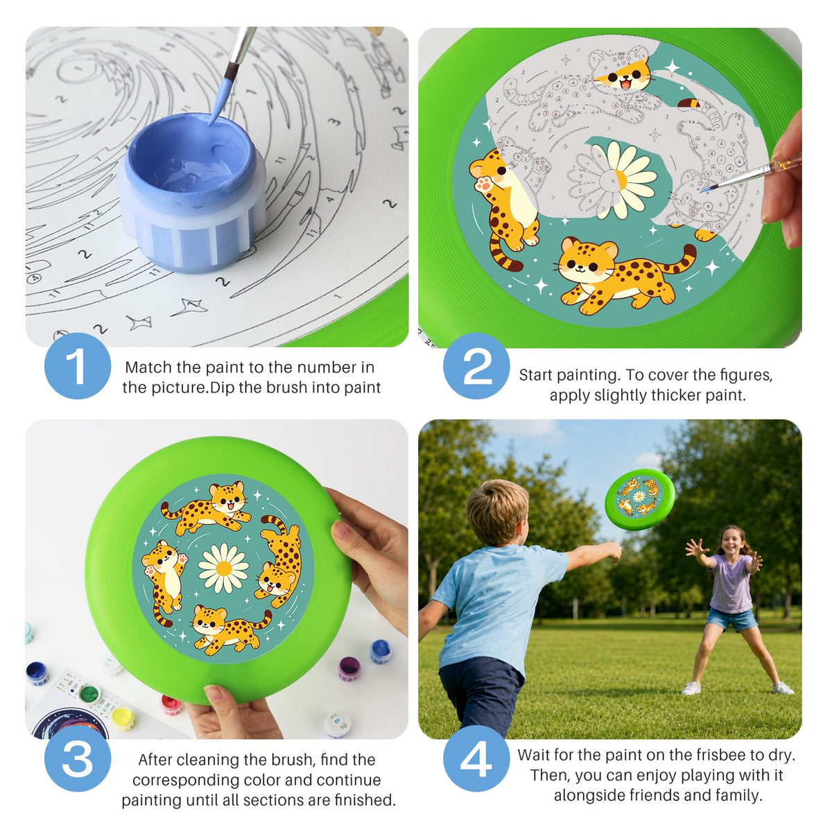 Tiger Daisy Circle (Paint by Numbers Flying Disc)