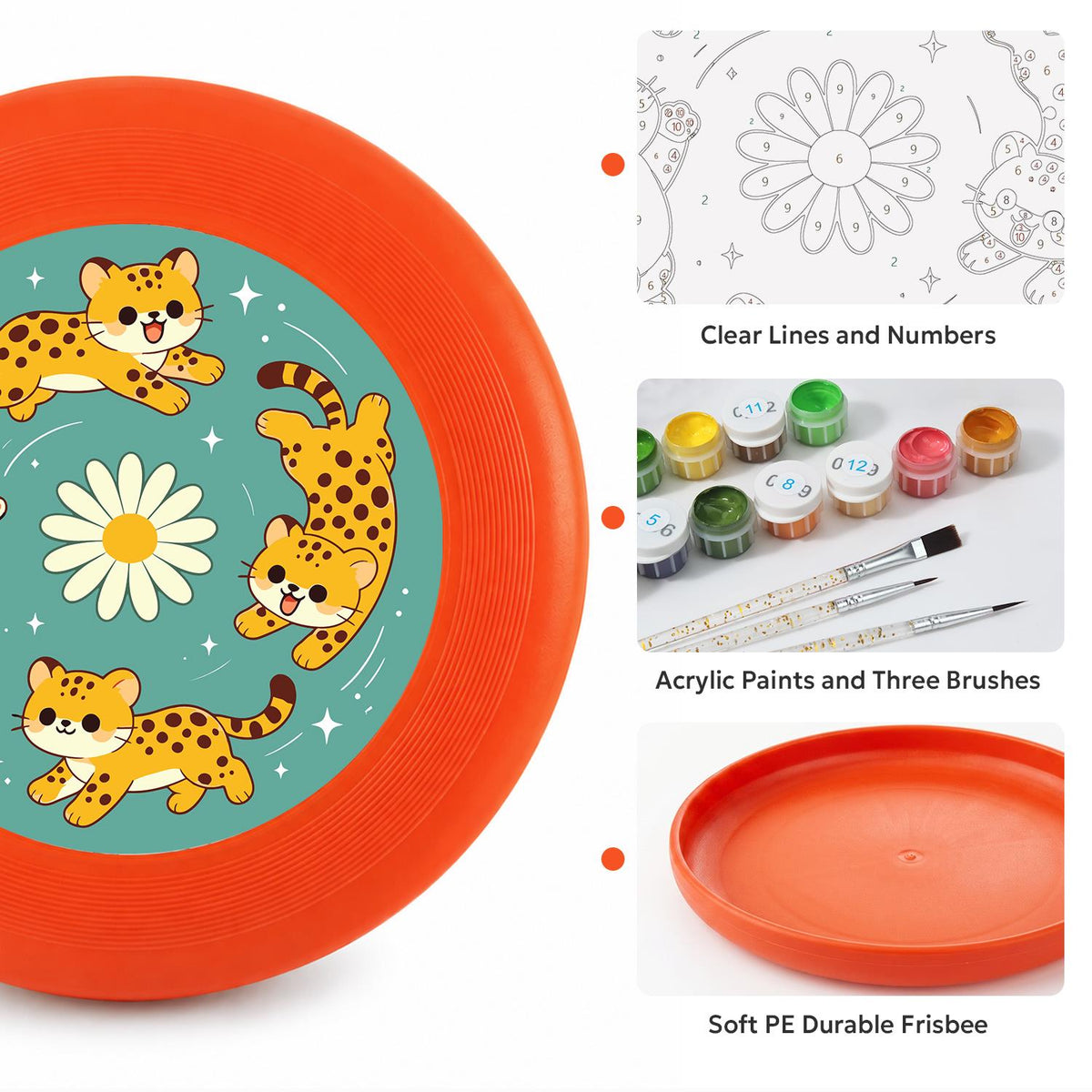 Tiger Daisy Circle (Paint by Numbers Flying Disc)