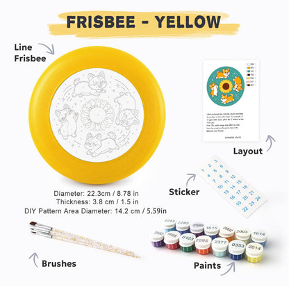 Corgis and Sunflower (Paint by Numbers Flying Disc)