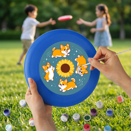 Corgis and Sunflower (Paint by Numbers Flying Disc)