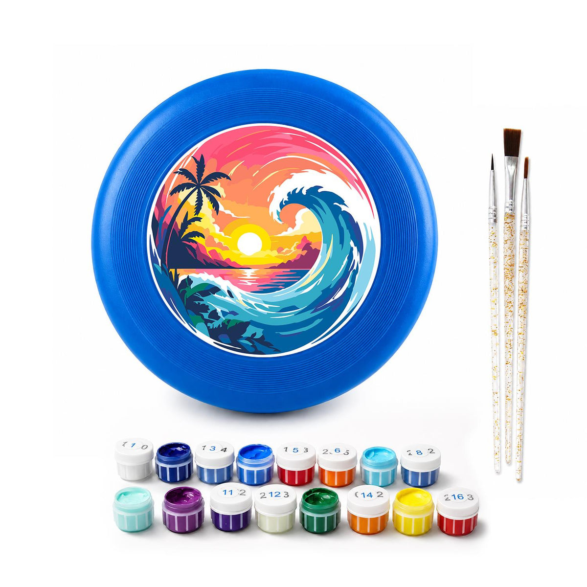 Tropical Sunset Wave (Paint by Numbers Flying Disc)