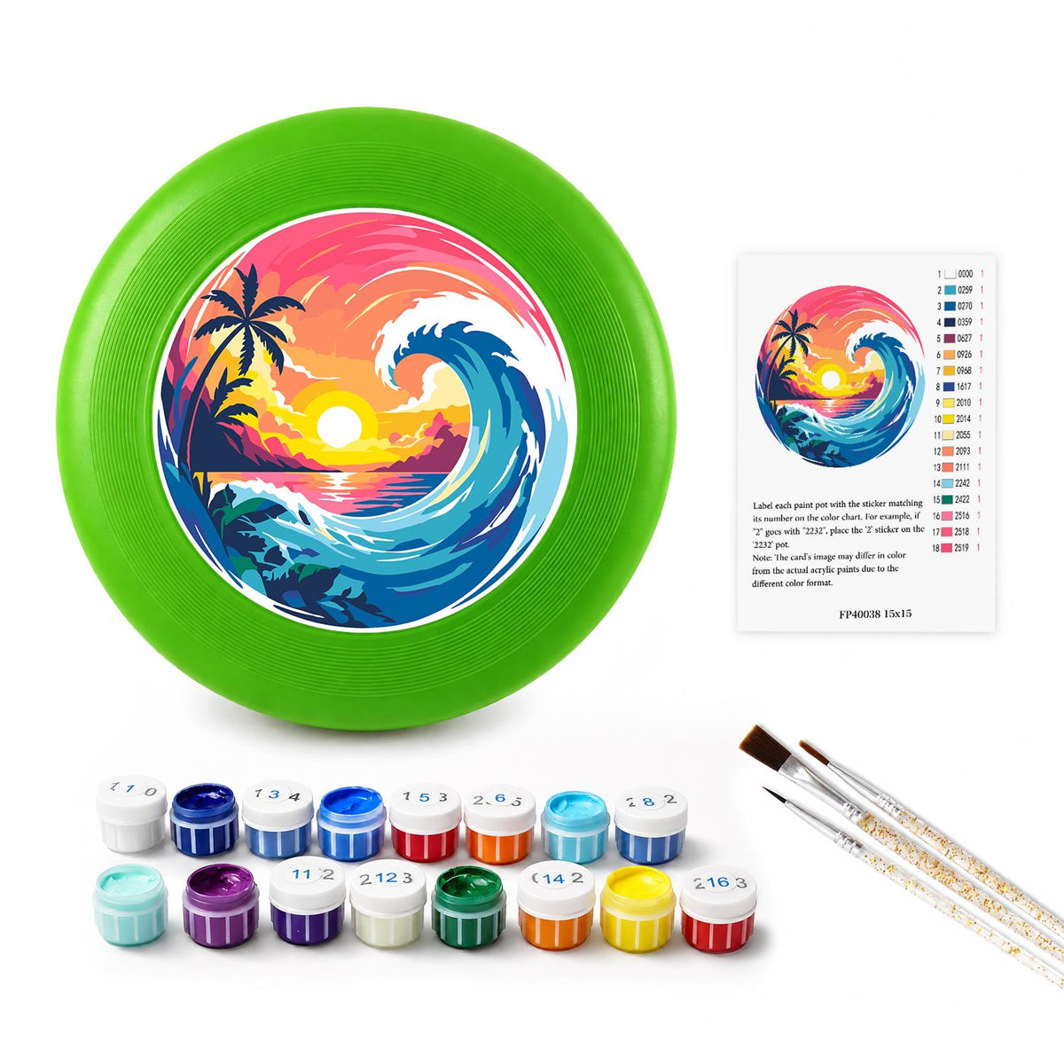 Tropical Sunset Wave (Paint by Numbers Flying Disc)