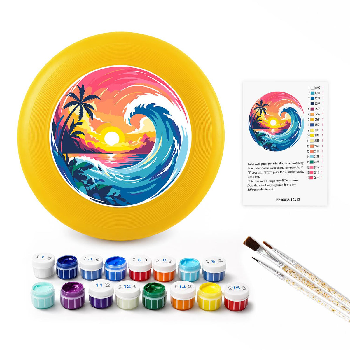Tropical Sunset Wave (Paint by Numbers Flying Disc)
