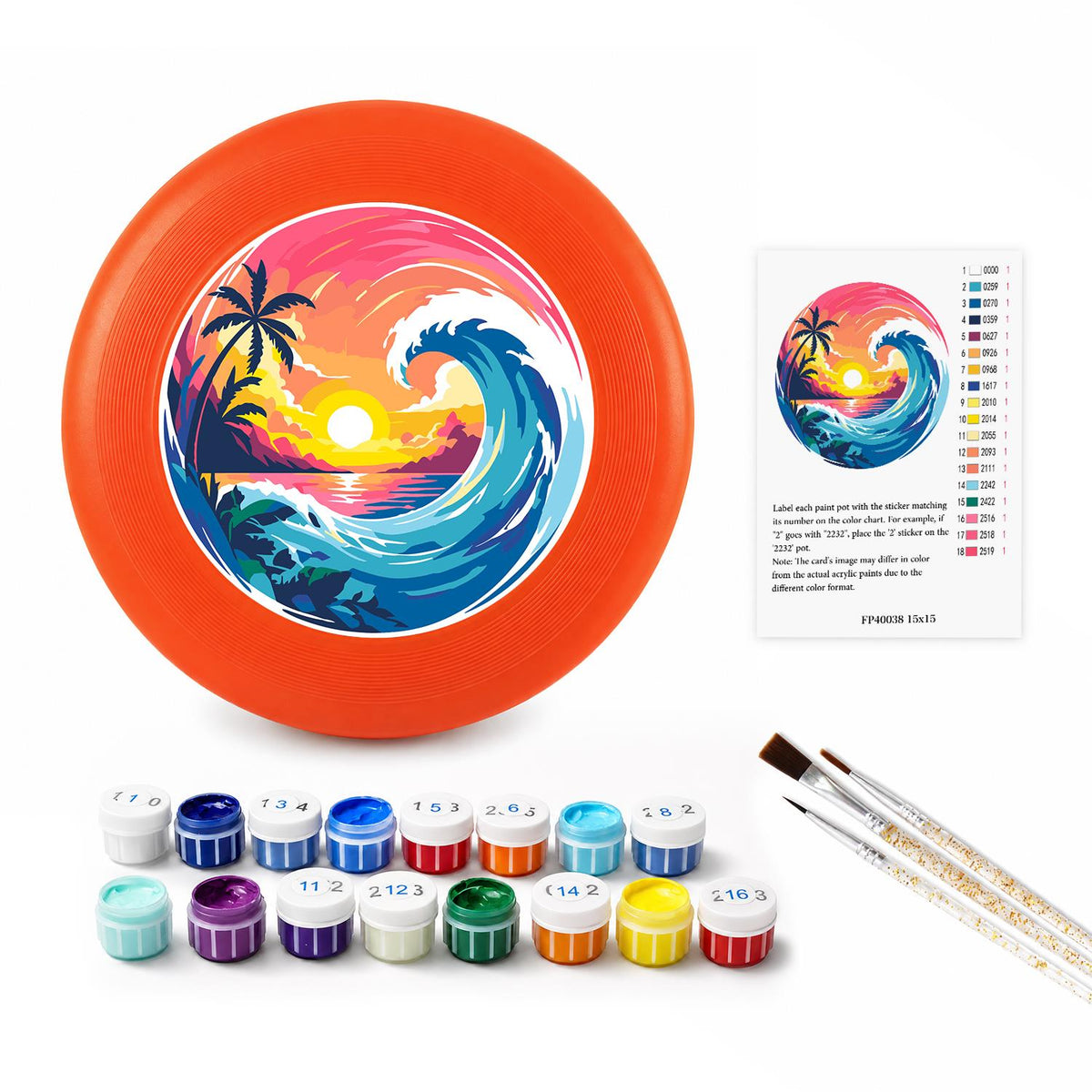 Tropical Sunset Wave (Paint by Numbers Flying Disc)