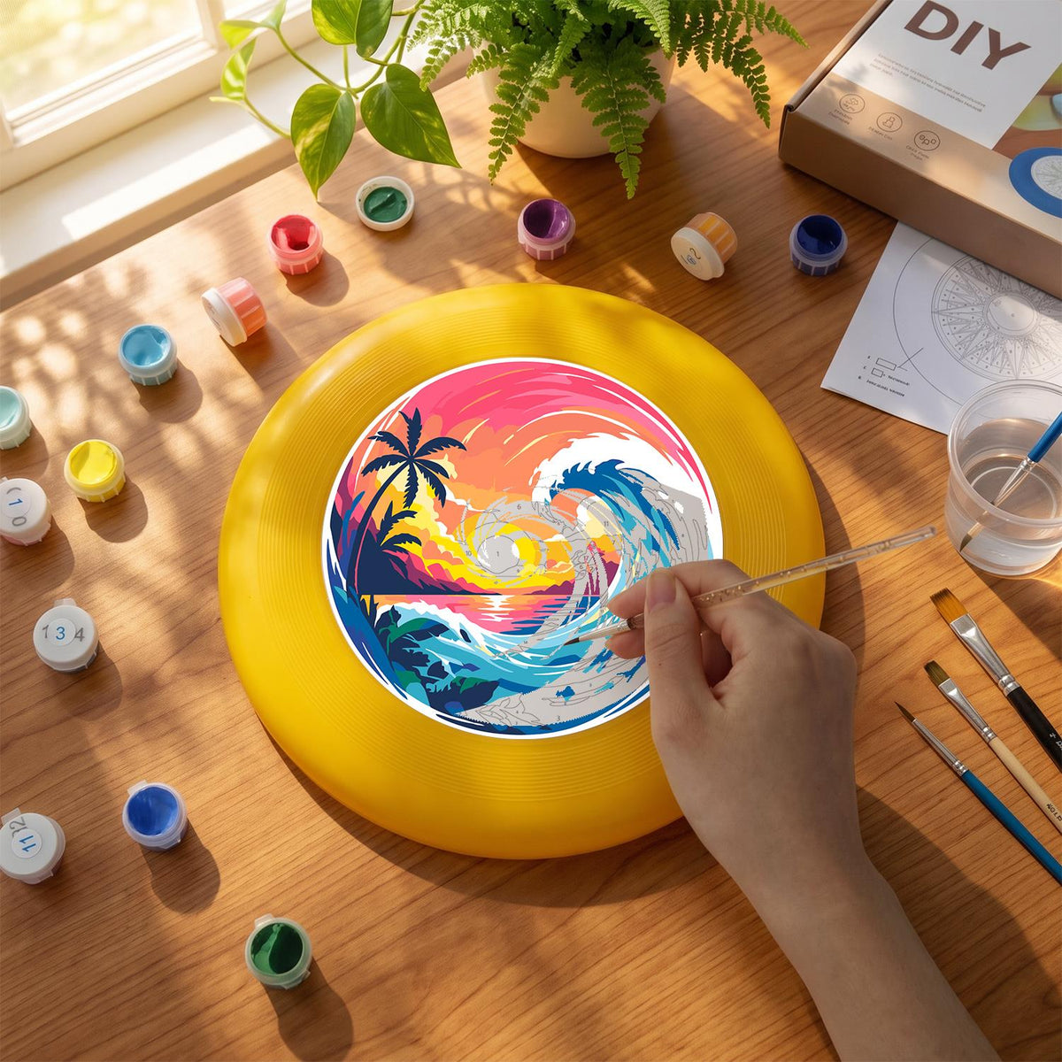 Tropical Sunset Wave (Paint by Numbers Flying Disc)