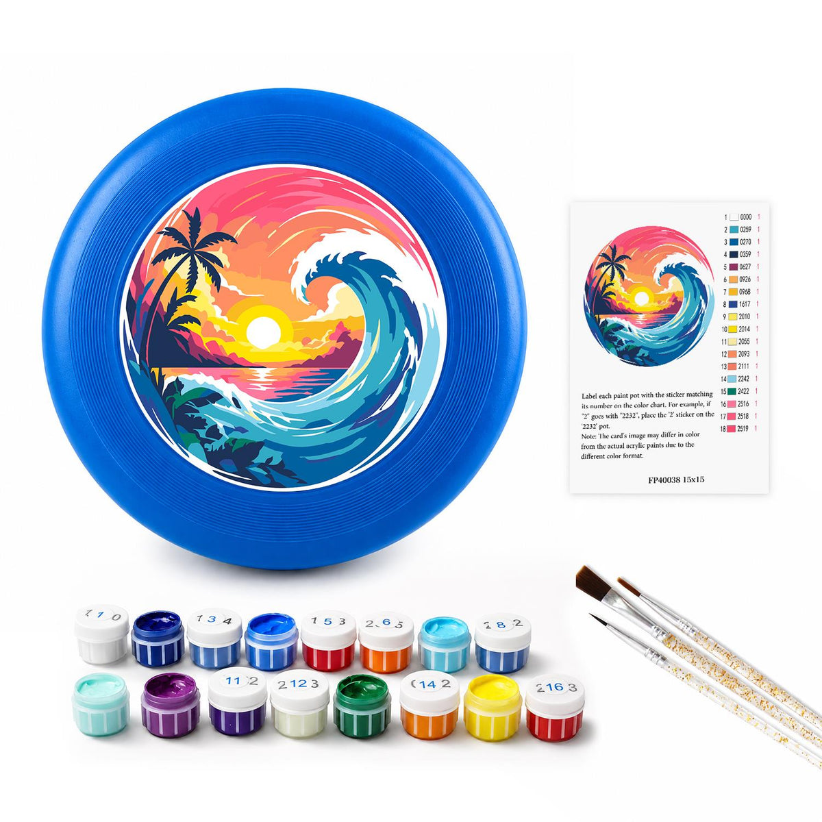 Tropical Sunset Wave (Paint by Numbers Flying Disc)