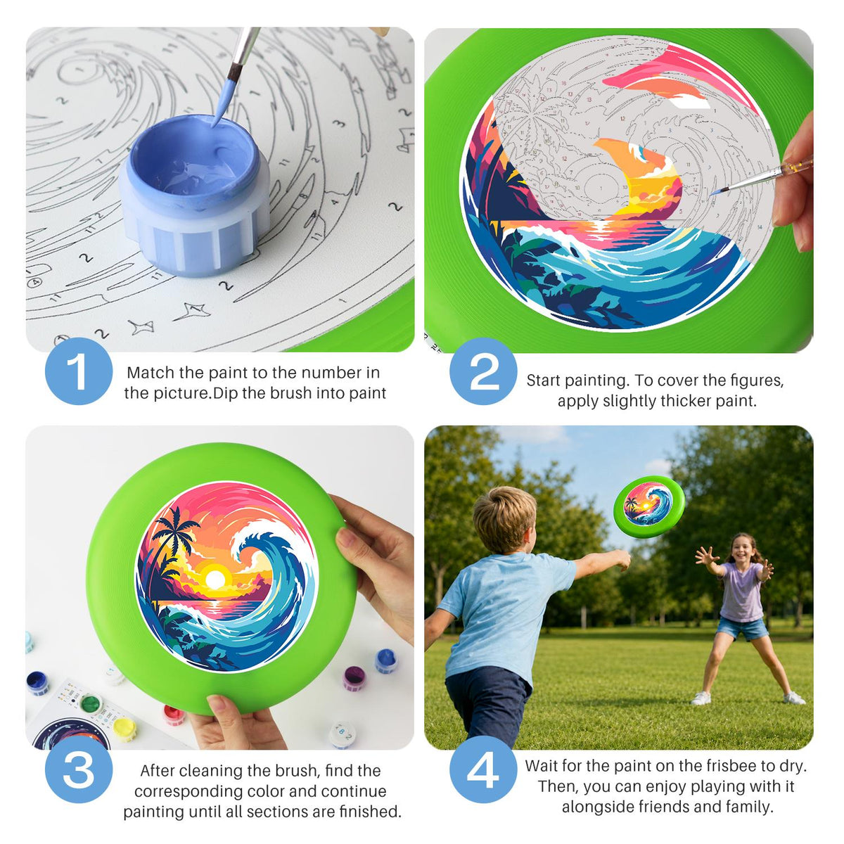 Tropical Sunset Wave (Paint by Numbers Flying Disc)