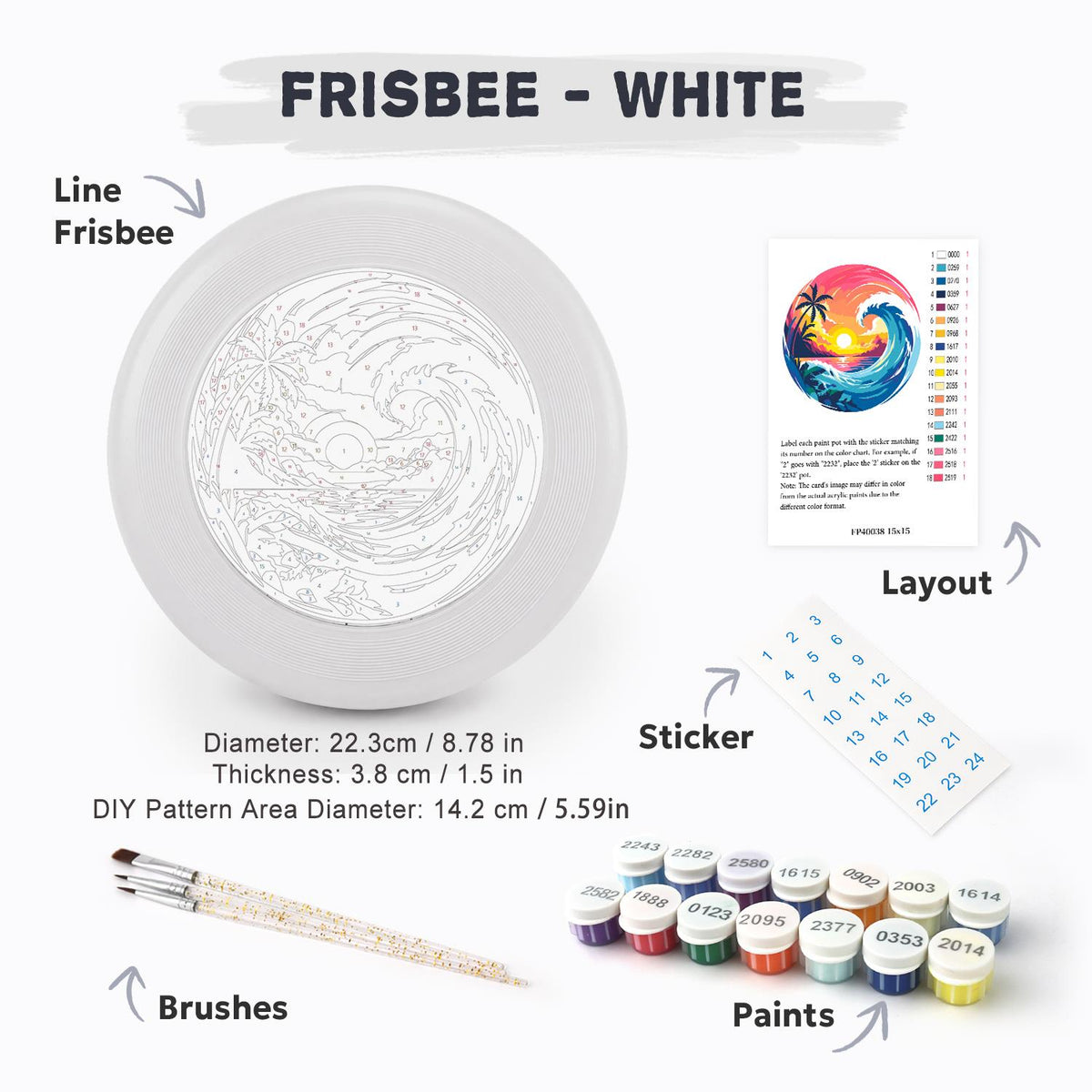 Tropical Sunset Wave (Paint by Numbers Flying Disc)