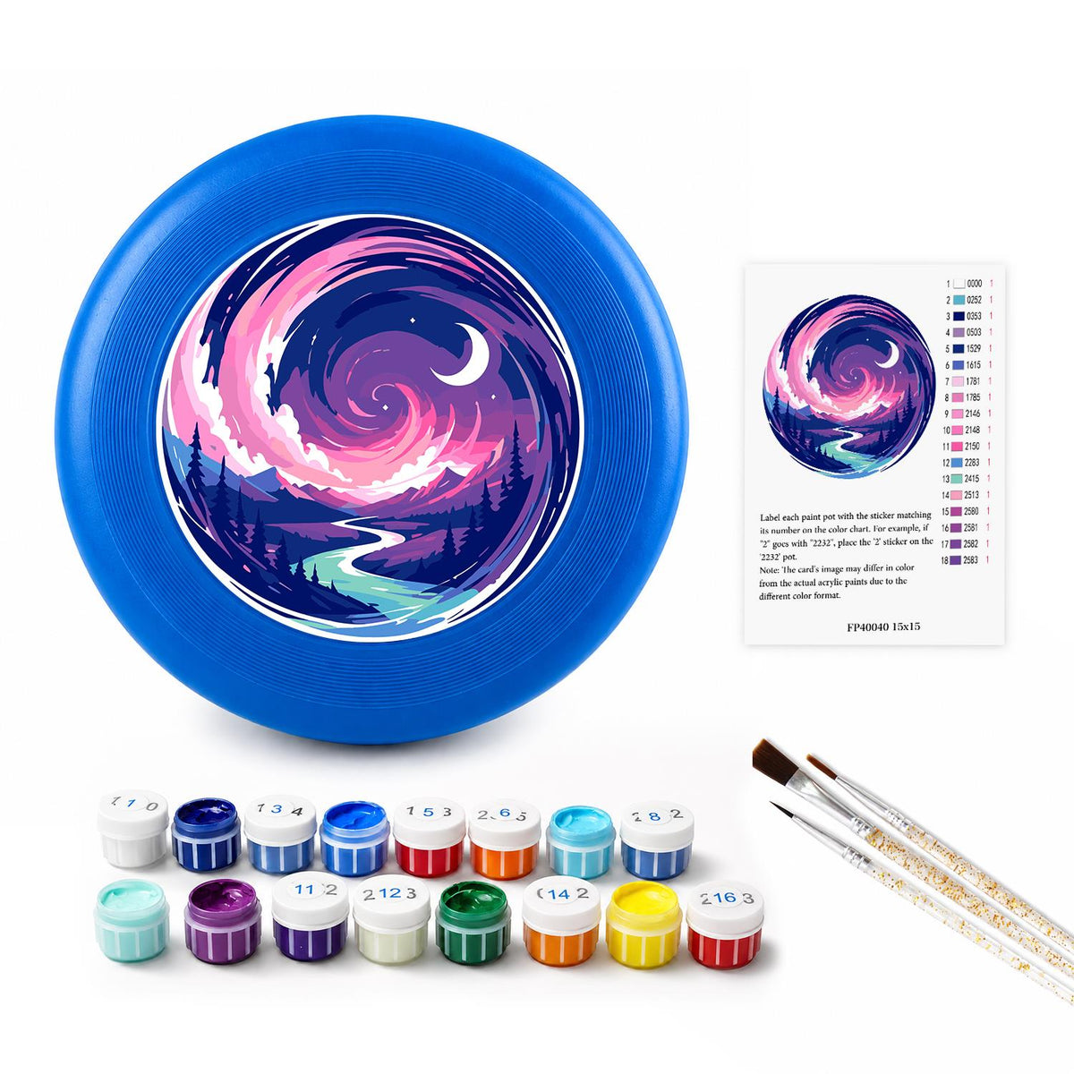 Purple Night Wave (Paint by Numbers Flying Disc)