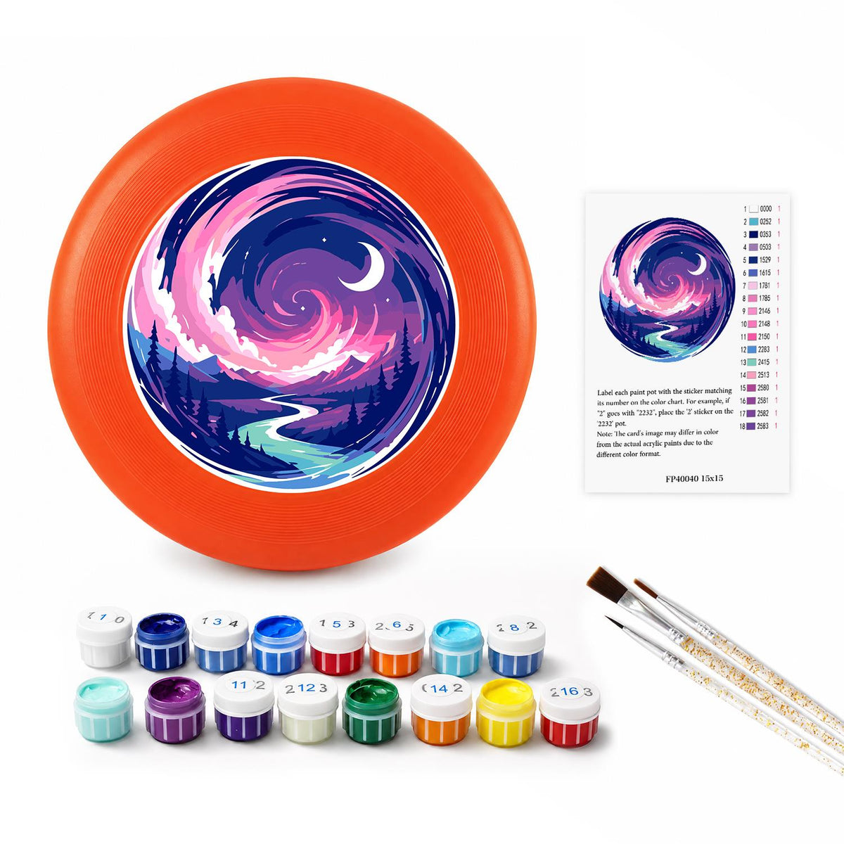 Purple Night Wave (Paint by Numbers Flying Disc)