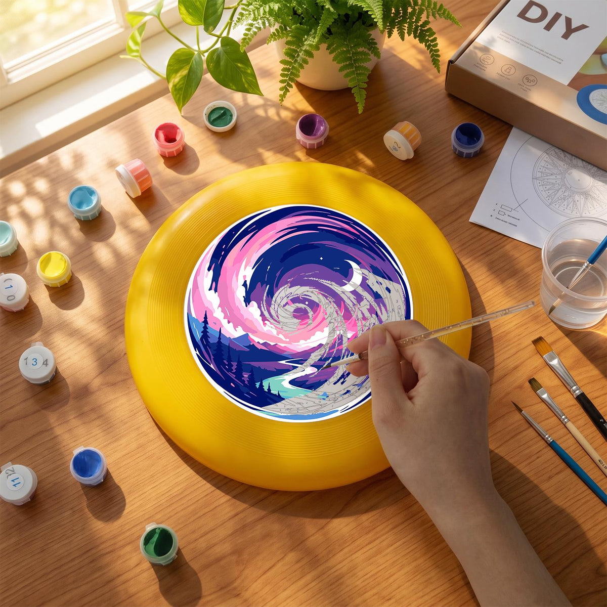 Purple Night Wave (Paint by Numbers Flying Disc)