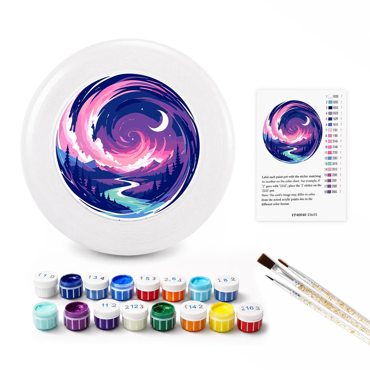Purple Night Wave (Paint by Numbers Flying Disc)