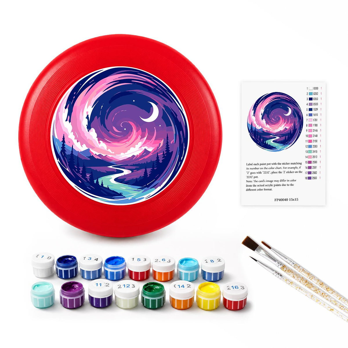 Purple Night Wave (Paint by Numbers Flying Disc)