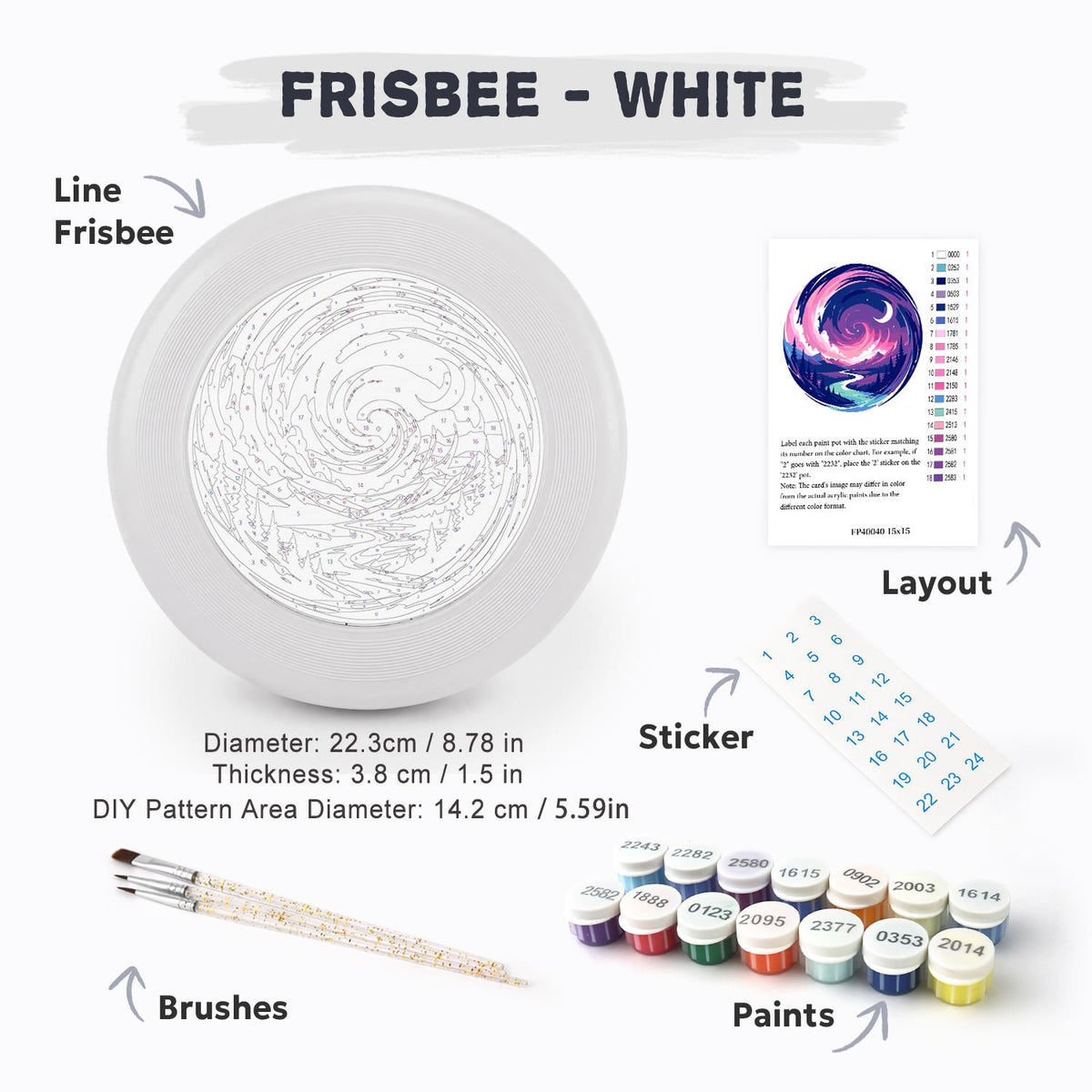 Purple Night Wave (Paint by Numbers Flying Disc)