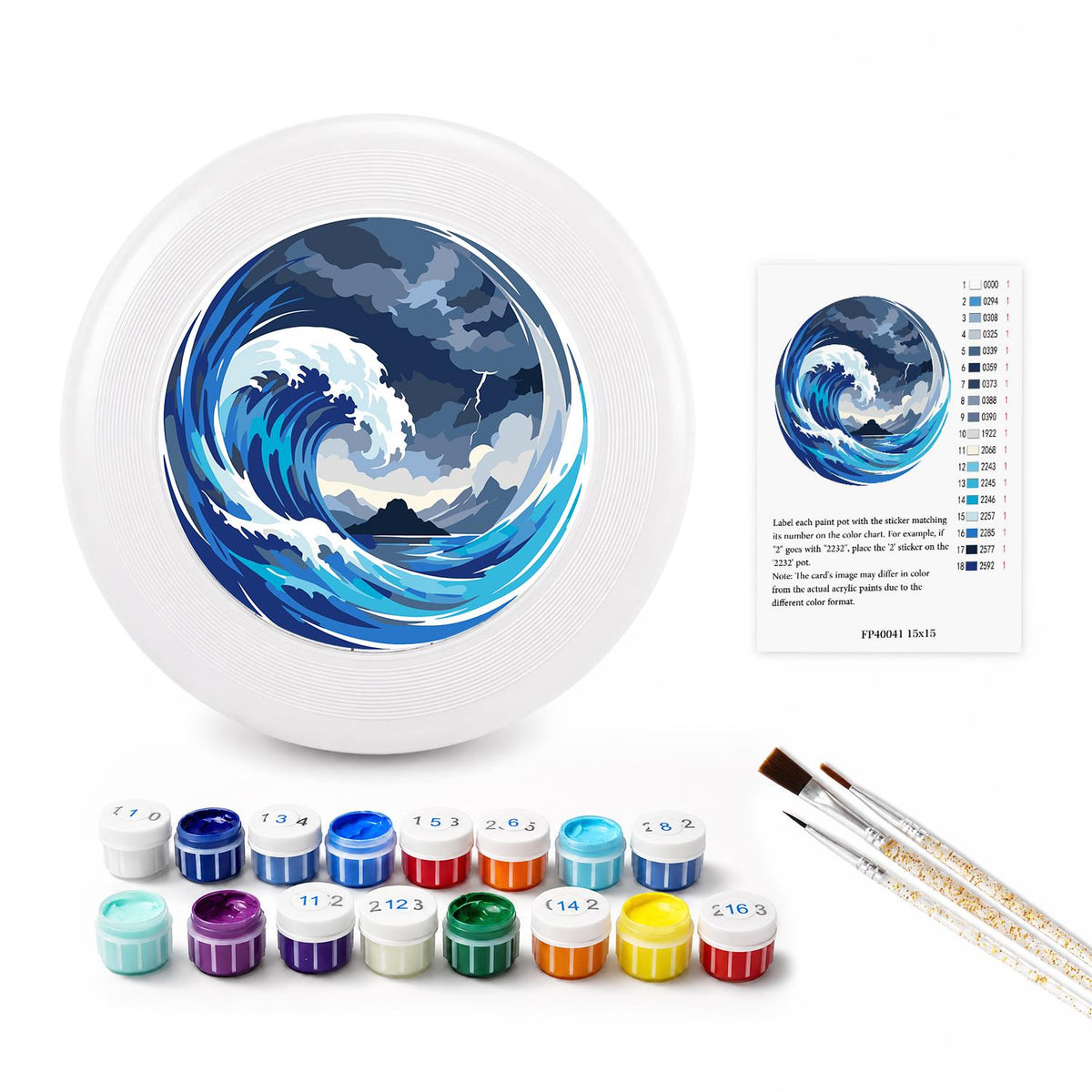 Moonlit Breaking Wave (Paint by Numbers Flying Disc)